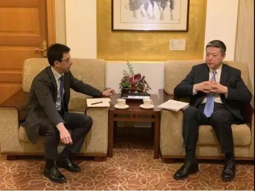 陈雄风约见西班牙驻华使馆公使歌华麓