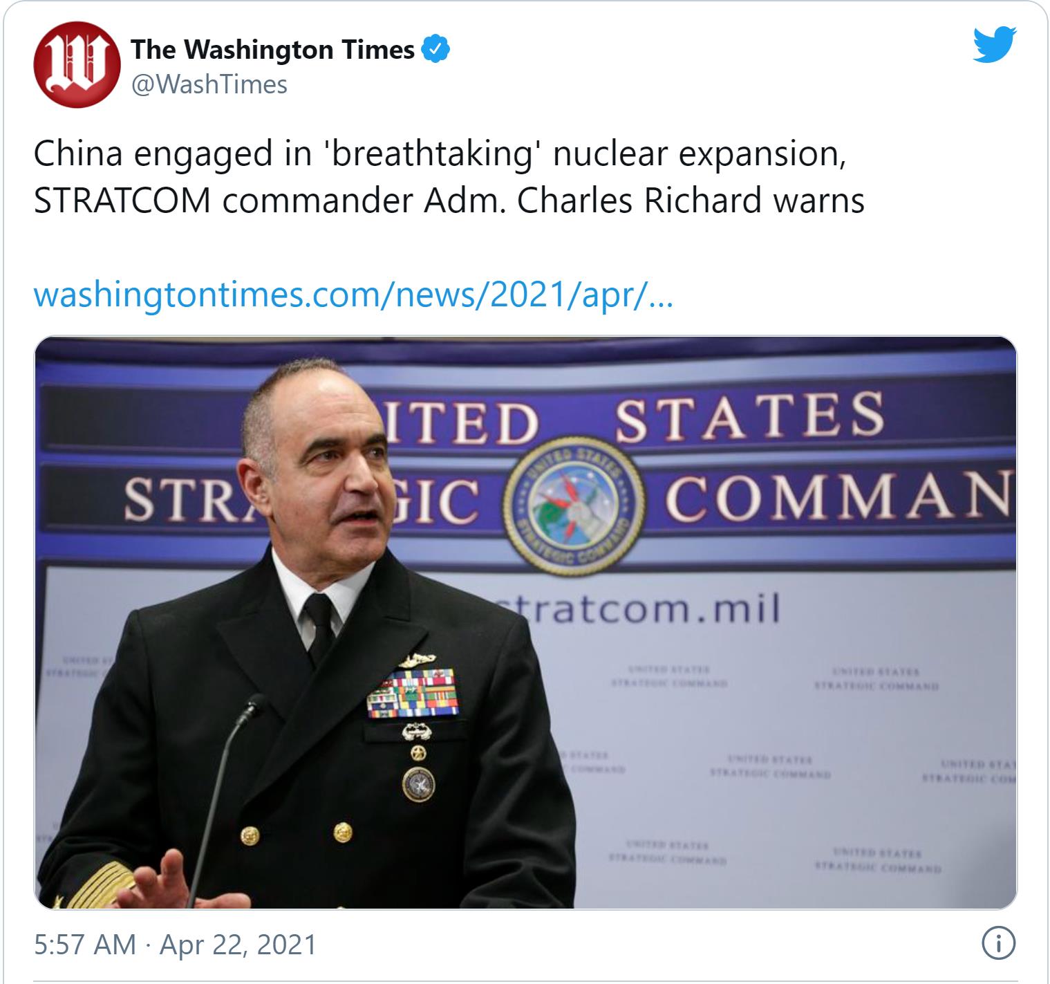 中国钚产能力迅速增加美开始感受到核武威胁