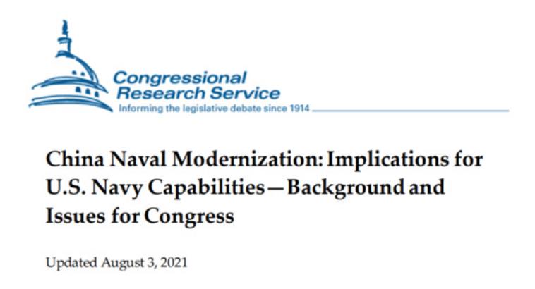 美国「国会研究处」报告封面