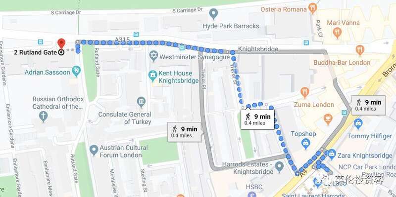 距离大名鼎鼎的哈罗德百货，也只需步行9分钟即可到达