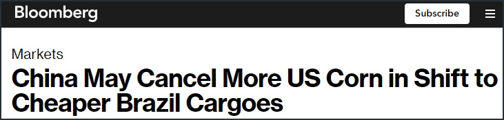 中国买家取消83.2万吨美国玉米订单