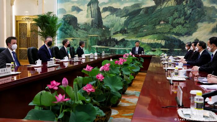 习近平长桌会晤布林肯