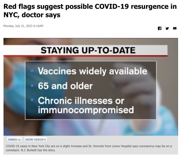 医学专家们正在谈论新冠在纽约市卷土重来的可能性