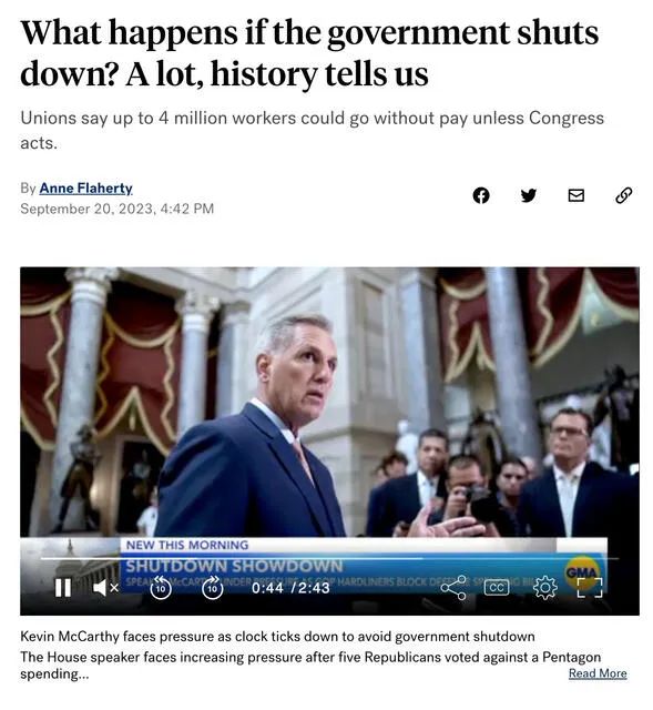 美国正面临可能成为美国历史上规模最大的政府停摆之一，维持资金流动所需的12项法案中的每一项都在国会陷入 ...