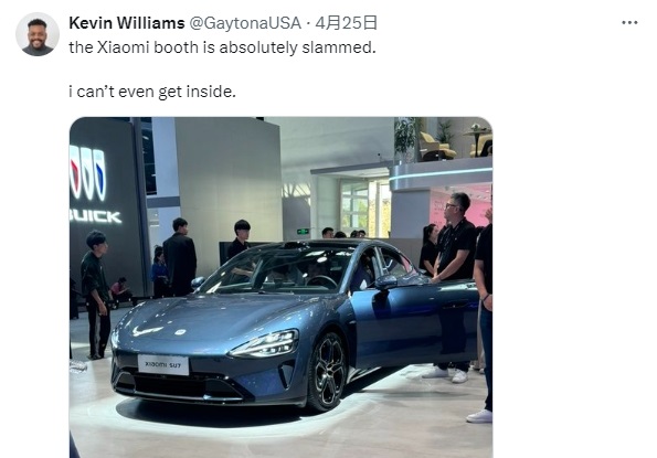 凯文称，中国科技公司小米新推出的电动车人气相当高