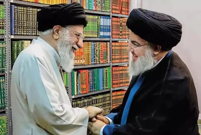 伊朗最高宗教领袖哈梅内伊会见纳斯鲁拉