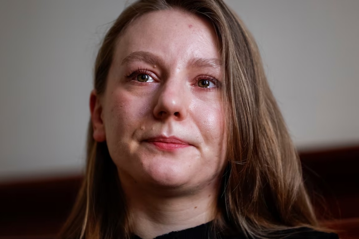 Mariia Pankova 在接受路透社采访 Mariia Pankova 在接受路透社采访